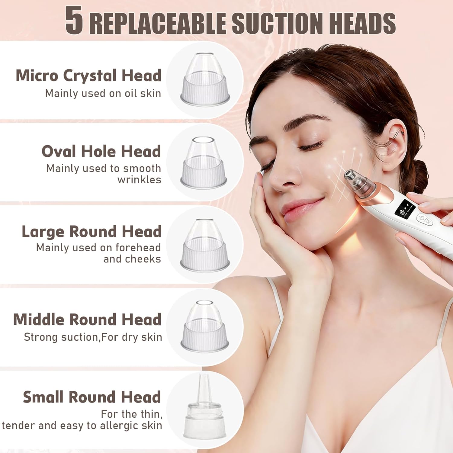 2026 Blackhead Remover Pore Vacuum,Facial Pore Cleaner-5 Suction Power,5 Probes,USB Rechargeable Blackhead Vacuum Kit Electric Acne Extractor Tool for Adult