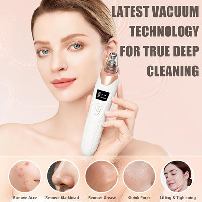 2026 Blackhead Remover Pore Vacuum,Facial Pore Cleaner-5 Suction Power,5 Probes,USB Rechargeable Blackhead Vacuum Kit Electric Acne Extractor Tool for Adult