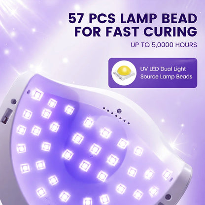 268W UV LED Nail Lamp Professional Gel Polish Drying Lamp For Manicure With Nail Tool Kit as Gift WHITE PINK PURPLE