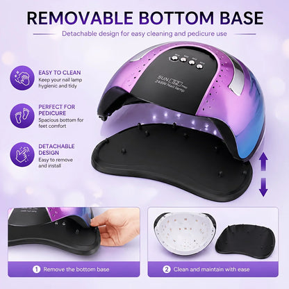 268W UV LED Nail Lamp Professional Gel Polish Drying Lamp For Manicure With Nail Tool Kit as Gift WHITE PINK PURPLE
