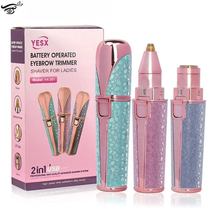 1pcs Usb Electric Eyebrow Trimmer Facial Hair Epilator Eyebrow Razor Women Body Painless Hairs Remover Shaver Eyebrows Profiler